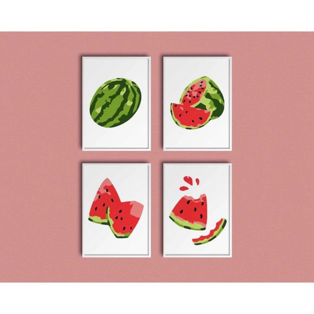 Summer Watermelon Paint By Number Kit 4Pack